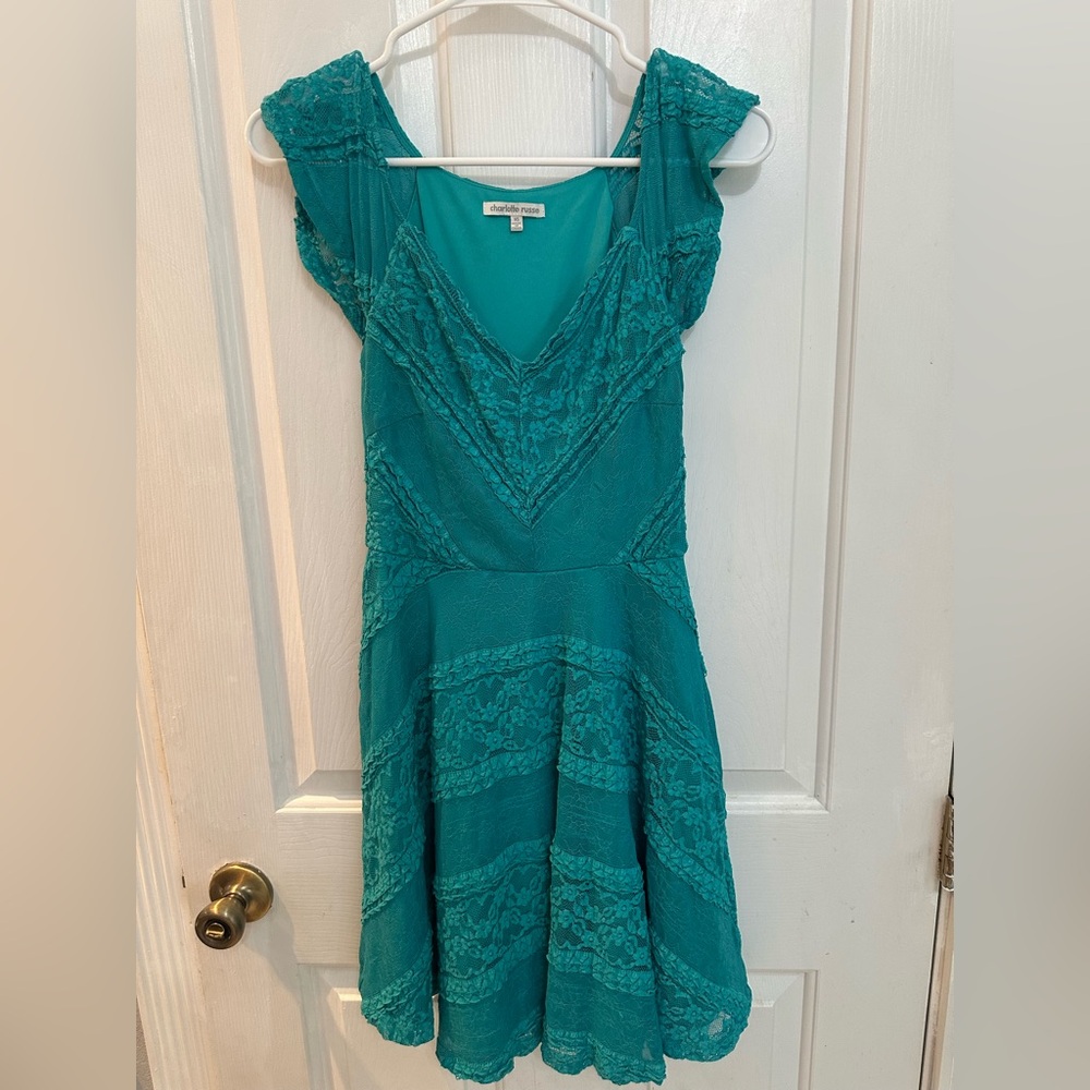 Teal Lace Dress